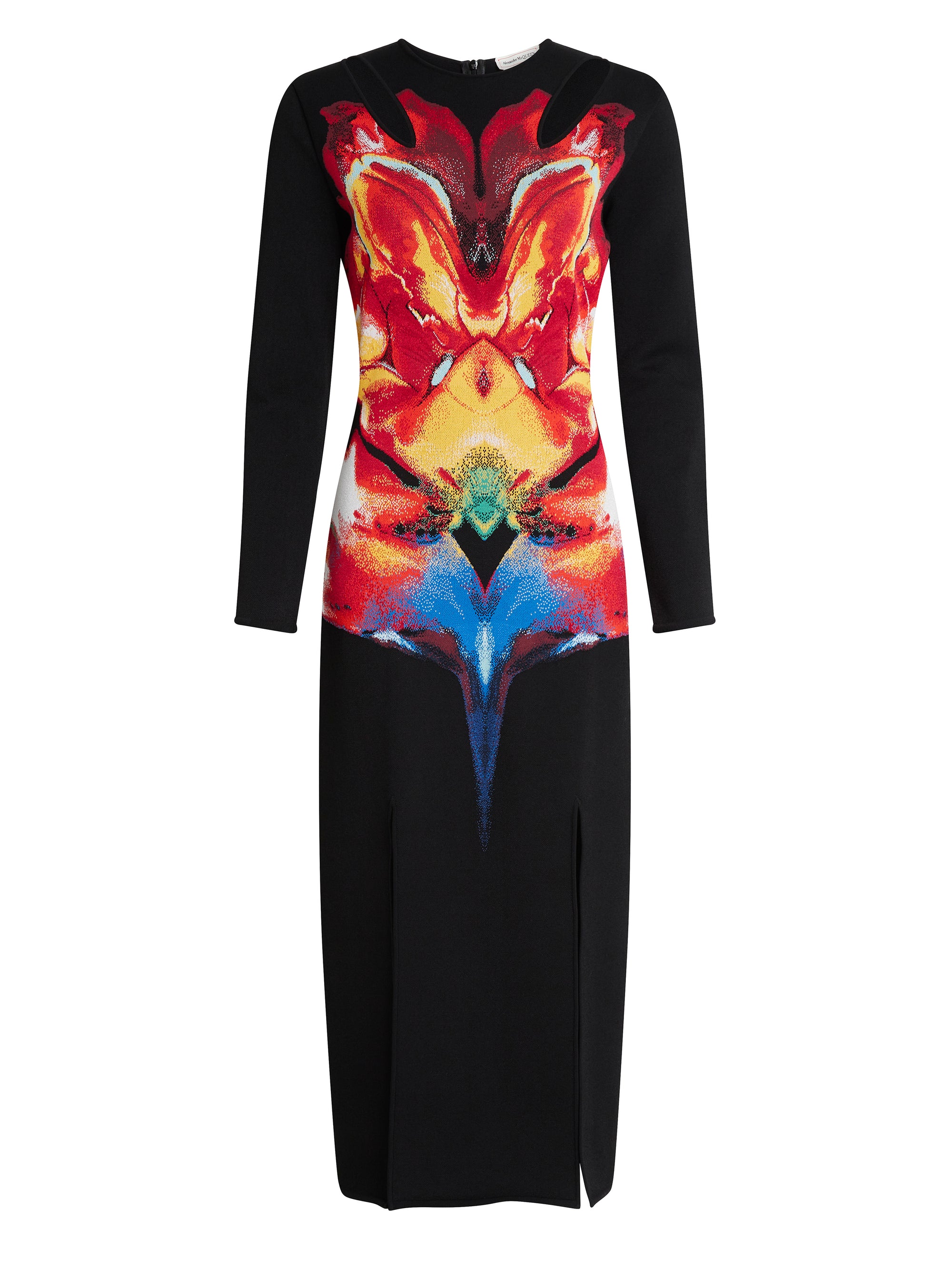 Robe imprimée à manches longues - Black Red Yellow
