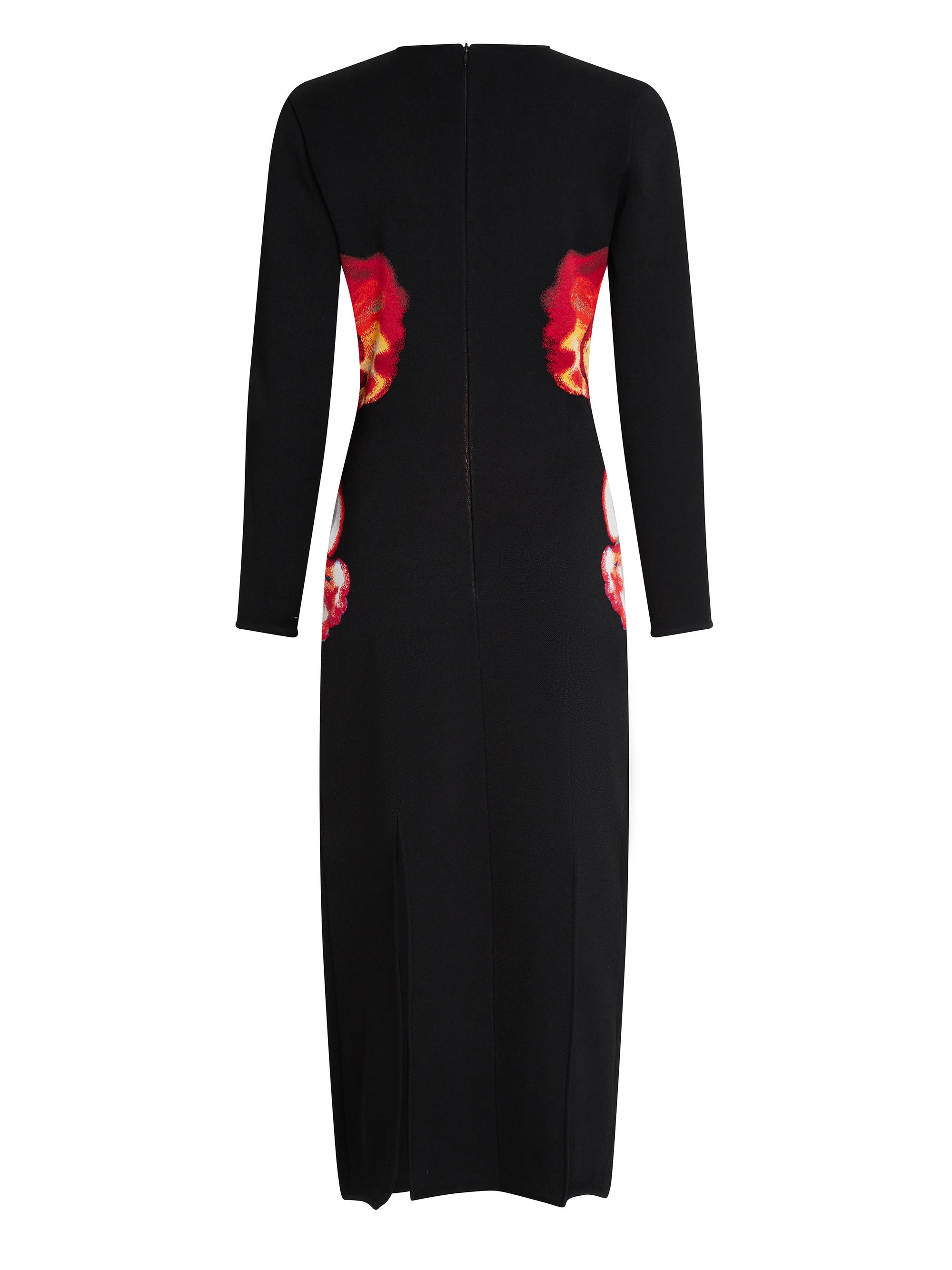 Robe imprimée à manches longues - Black Red Yellow