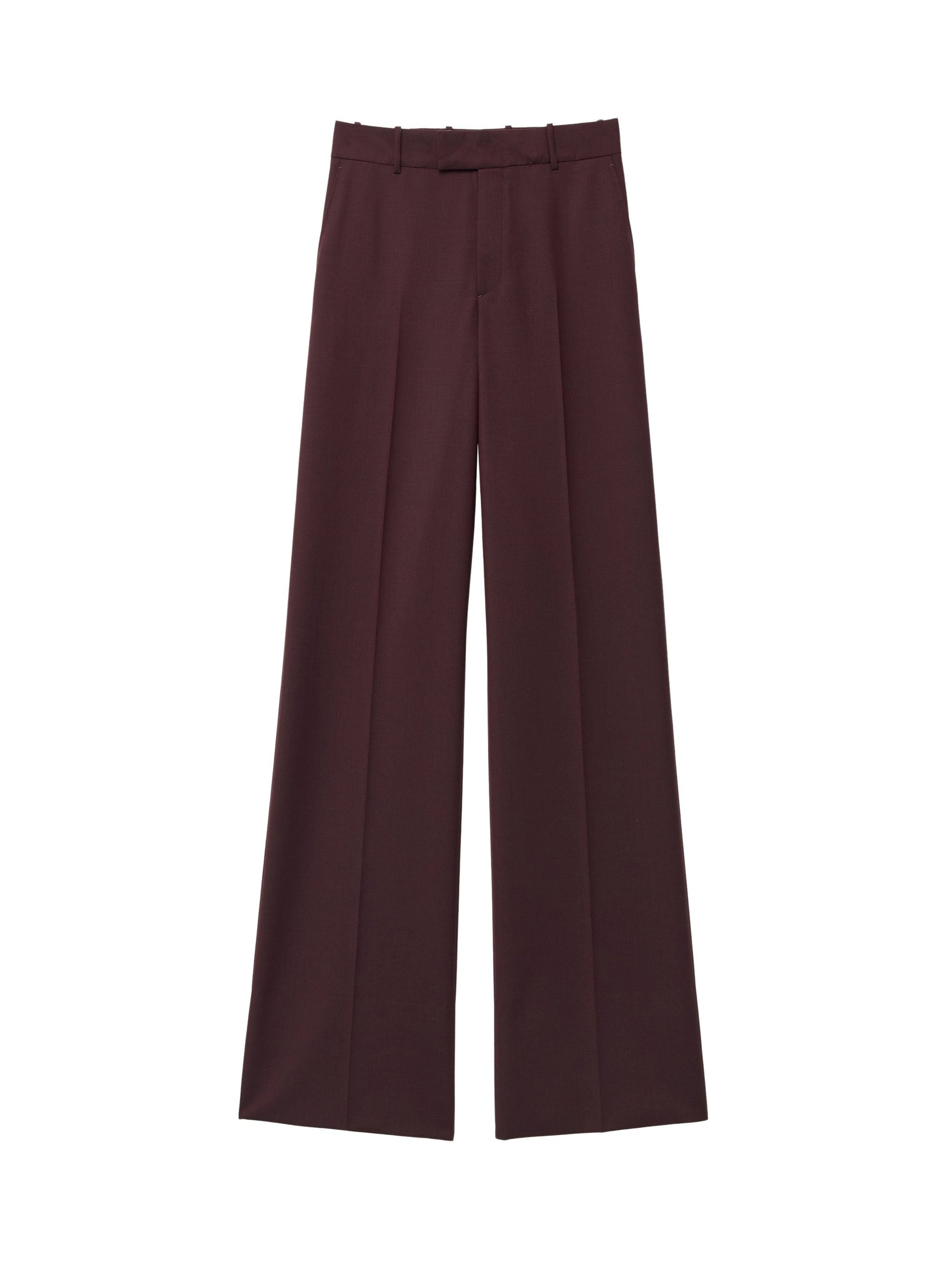 Pantalon avec poches en laine - Bordeaux