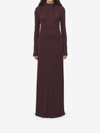 Robe longue à encolure torsadée - Burgundy
