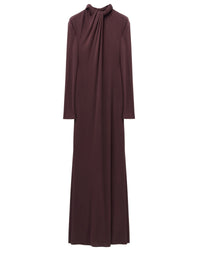 Robe longue à encolure torsadée - Burgundy