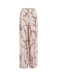 Pantalon large imprimé en soie - Ice Pink