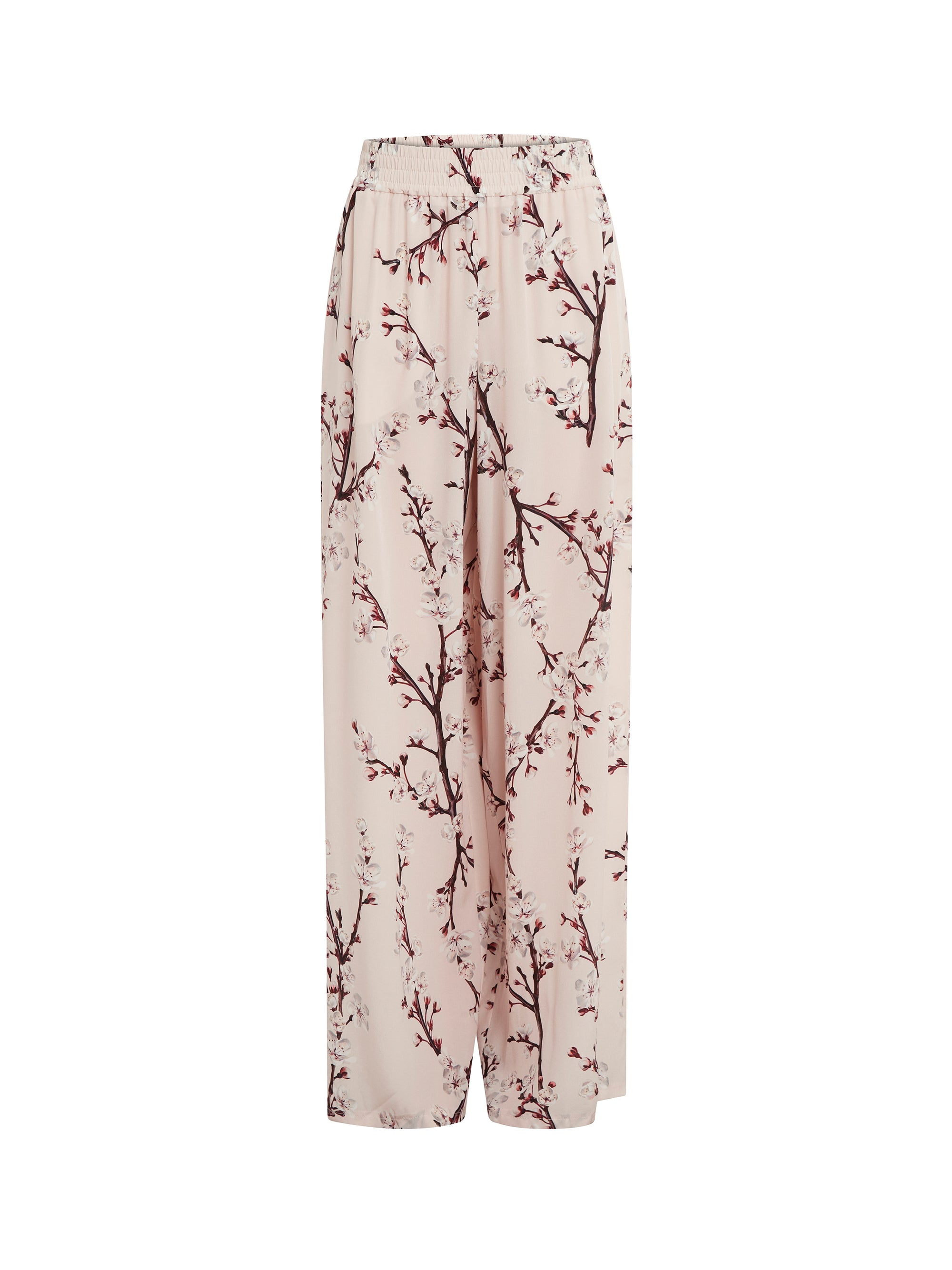Pantalon large imprimé en soie - Ice Pink