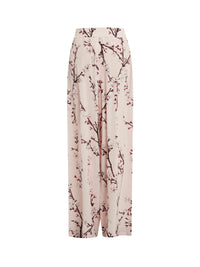Pantalon large imprimé en soie - Ice Pink