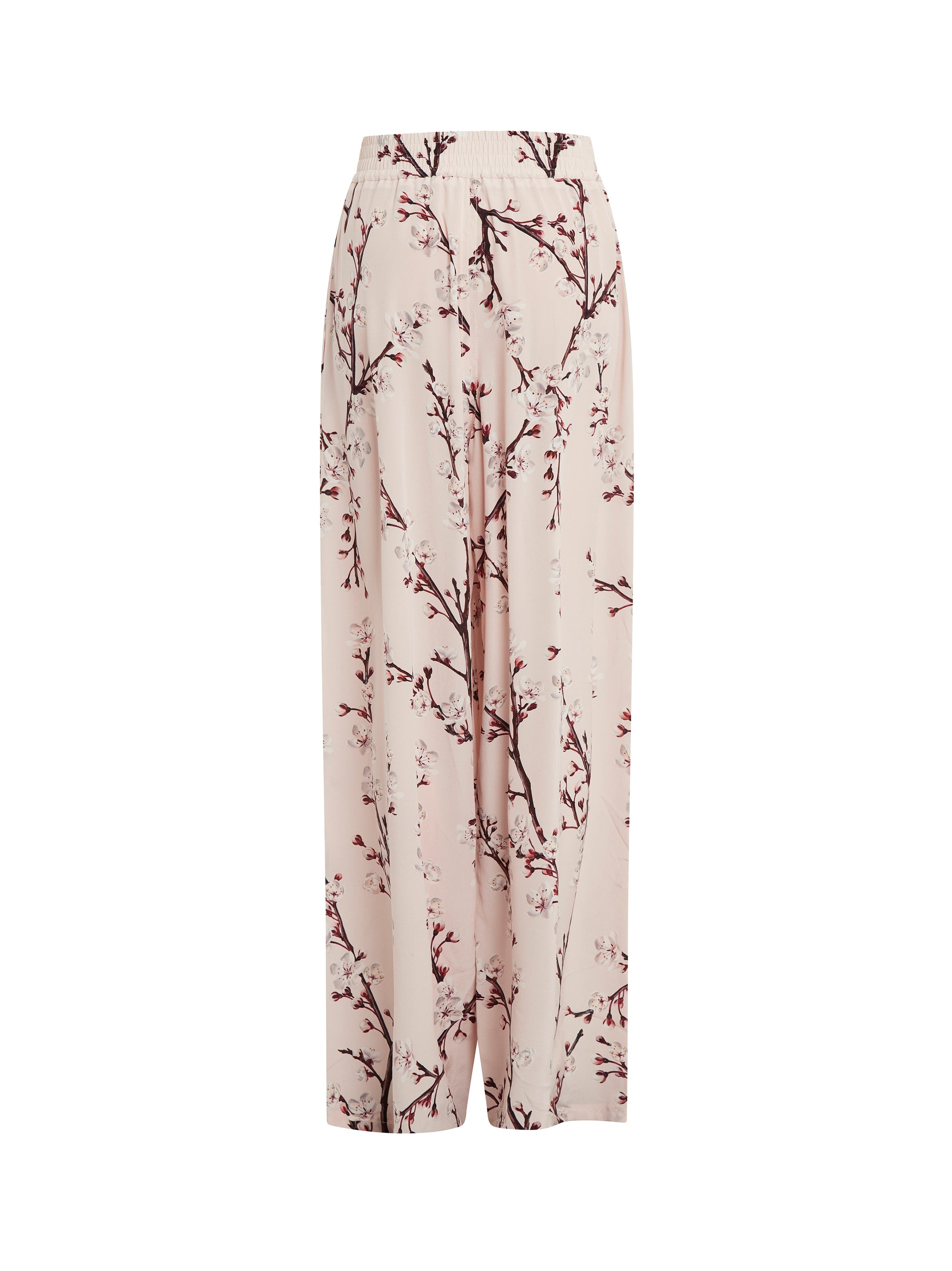 Pantalon large imprimé en soie - Ice Pink