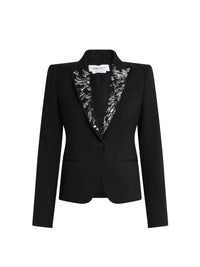 Blazer boutonné en laine - Black