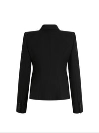 Blazer boutonné en laine - Black