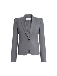 Blazer boutonné en laine - Grey Melange