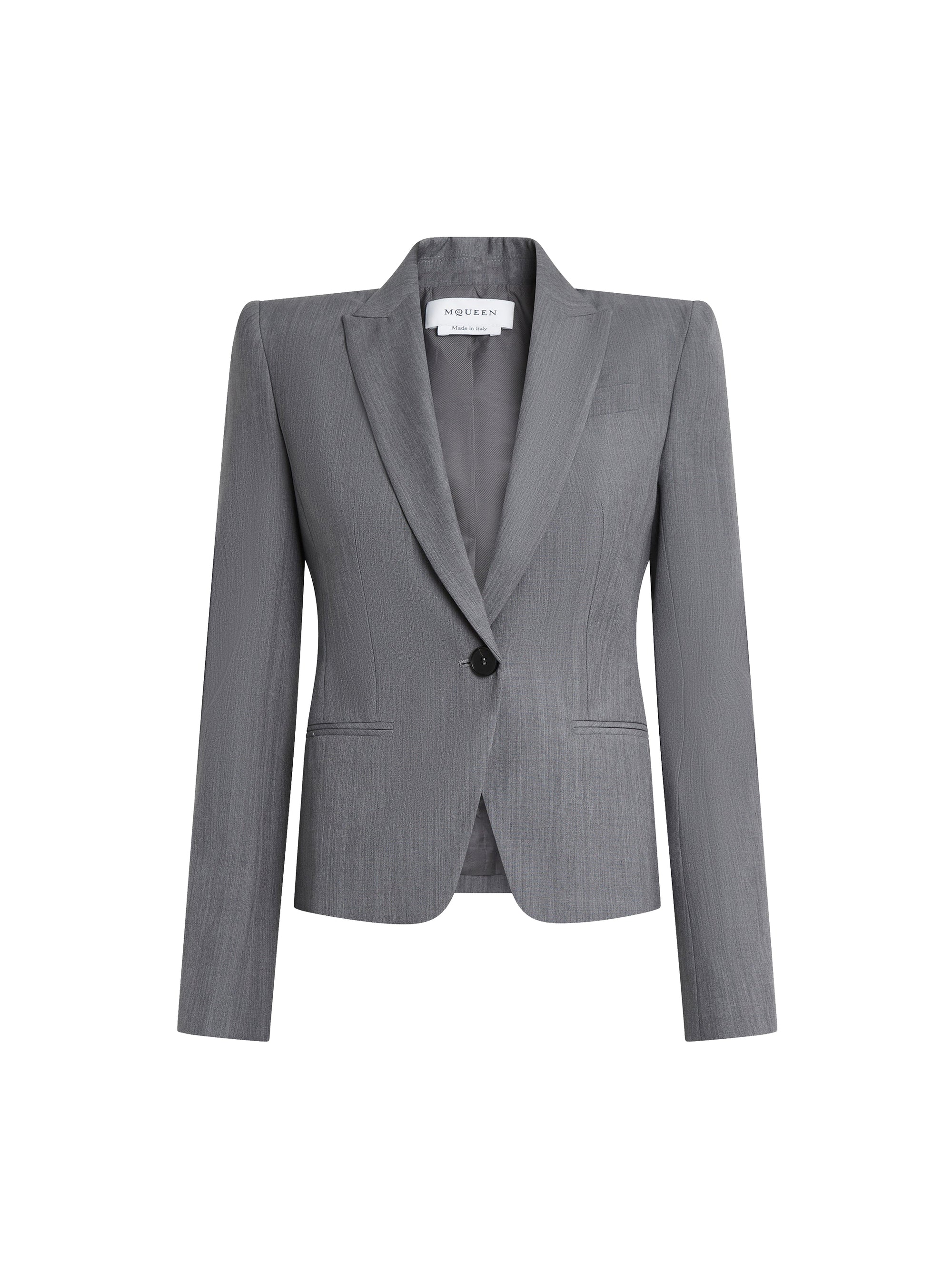 Blazer boutonné en laine - Grey Melange