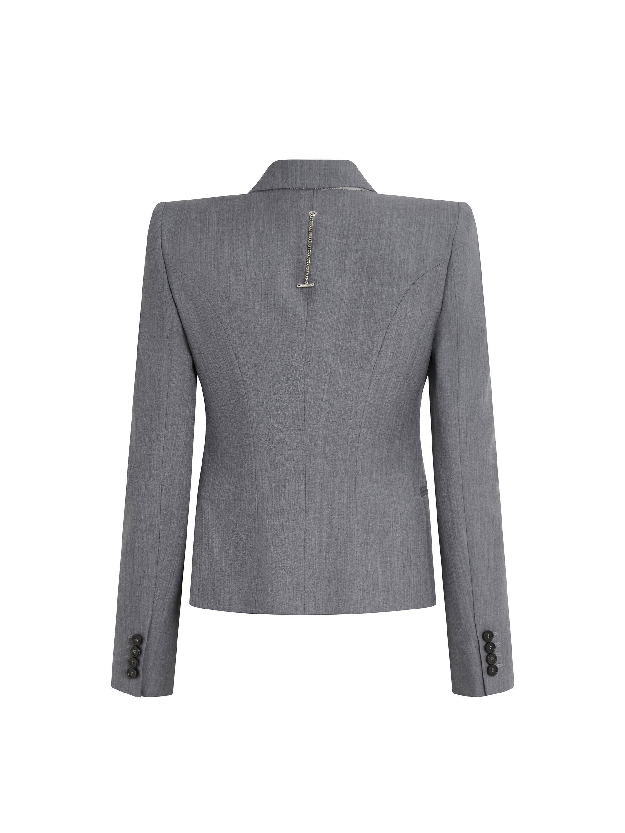 Blazer boutonné en laine - Grey Melange