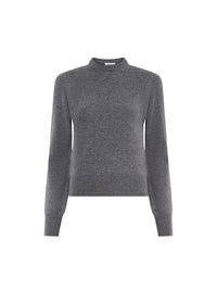 Pull à col rond en laine et cachemire - Grey Melange
