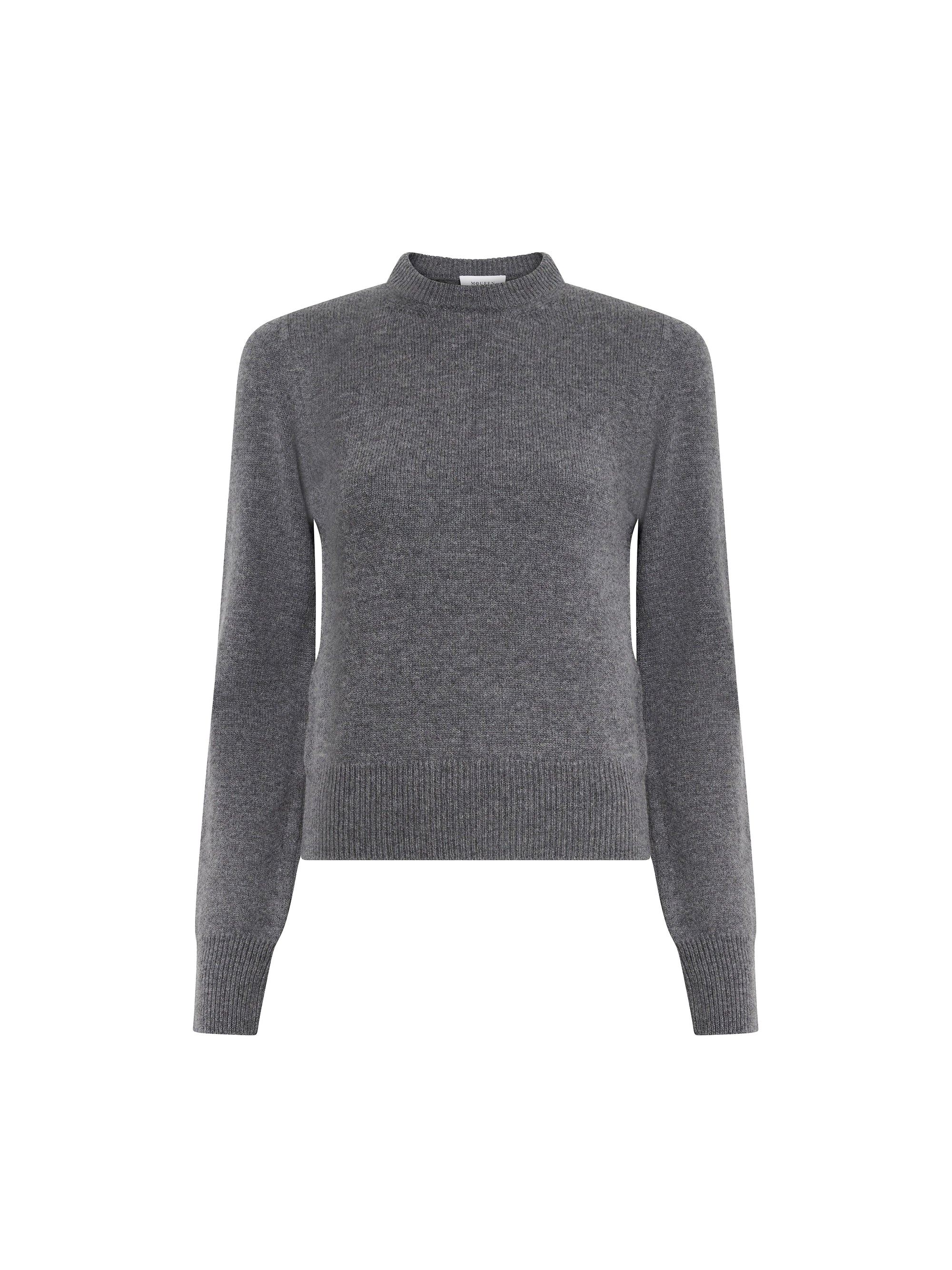 Pull à col rond en laine et cachemire - Grey Melange
