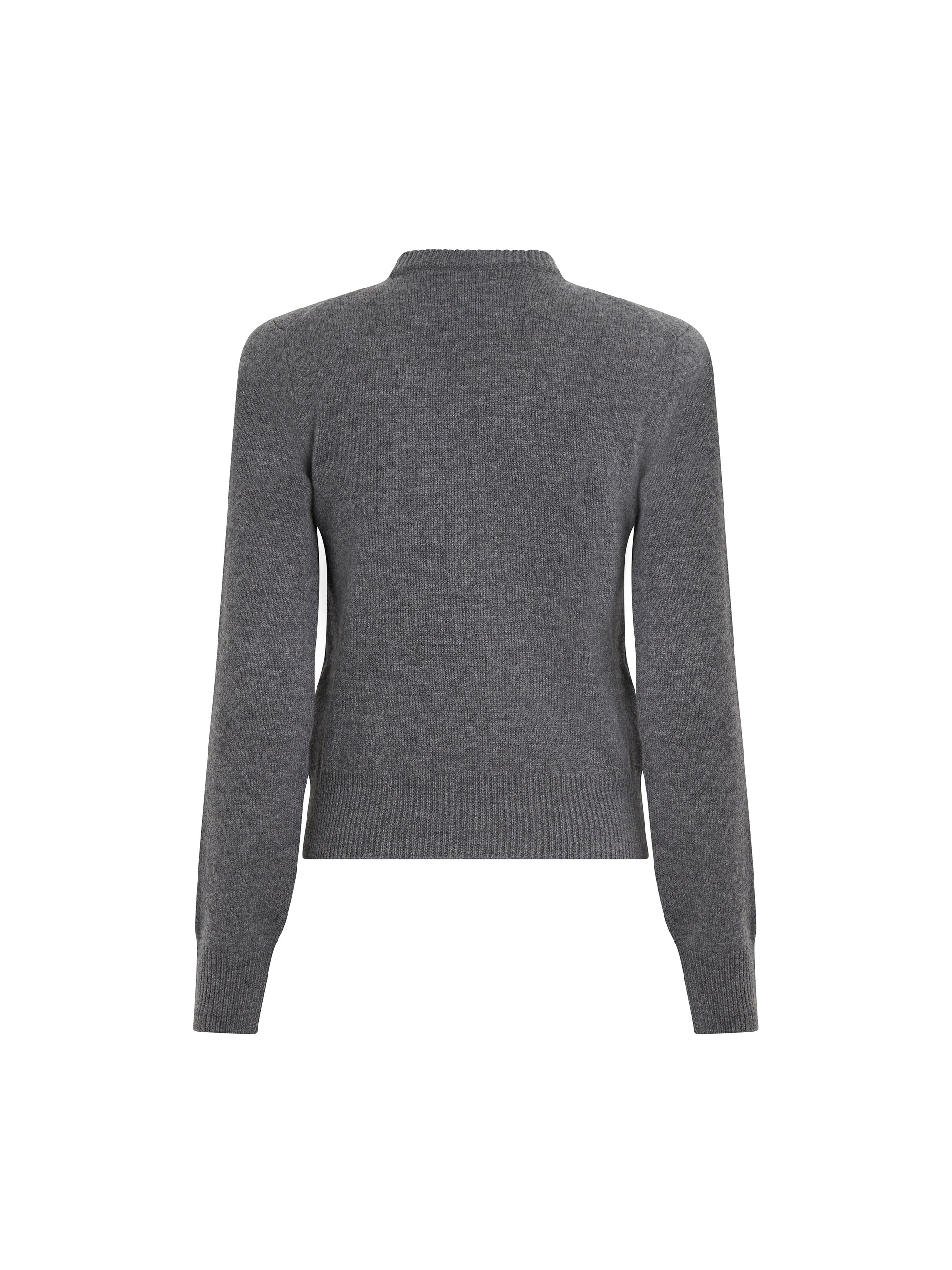 Pull à col rond en laine et cachemire - Grey Melange