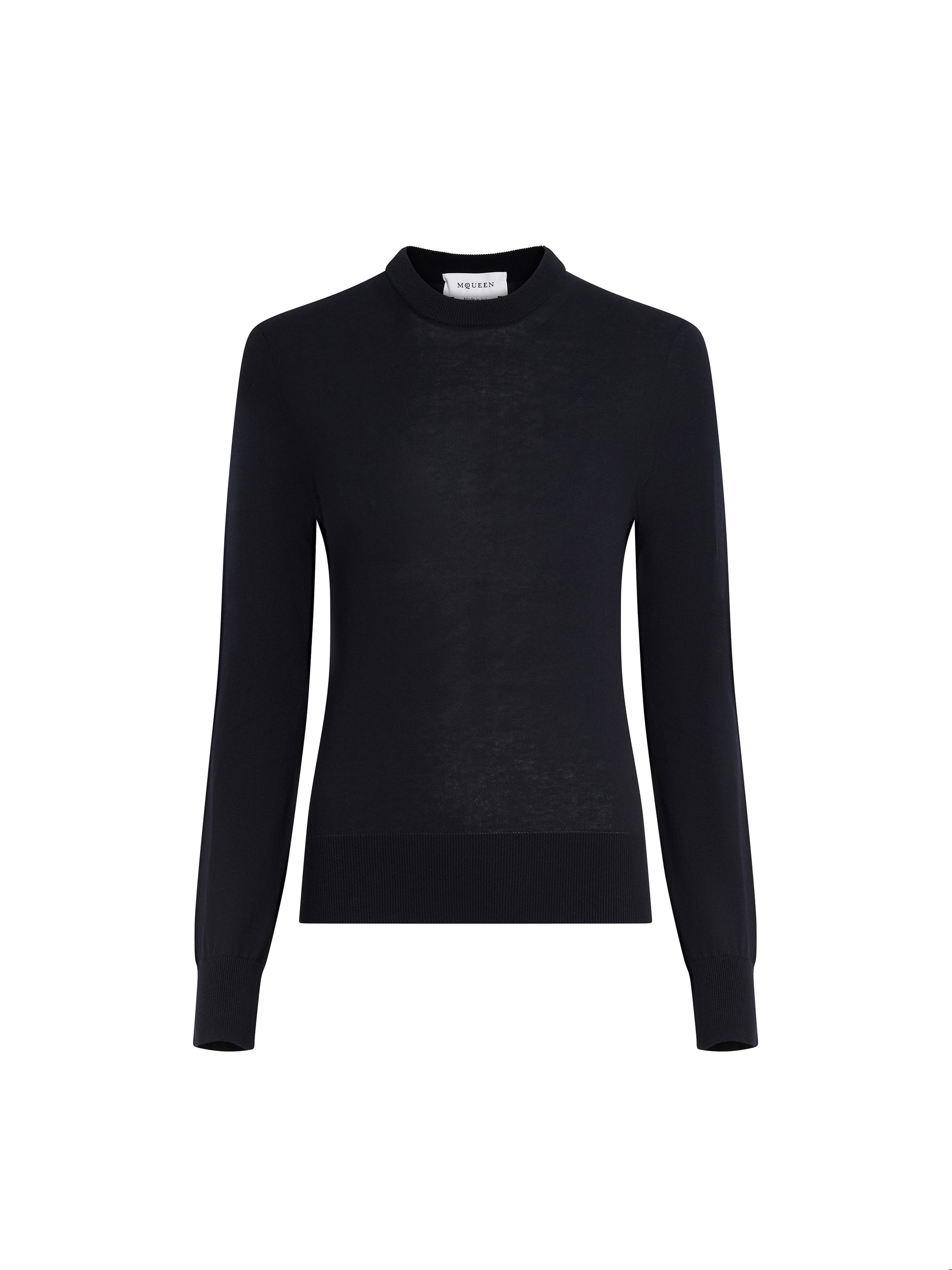 Pull à col rond en maille - Navy