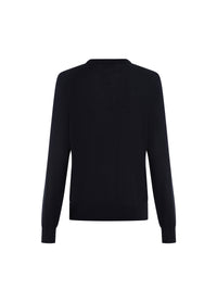 Pull à col rond en maille - Navy