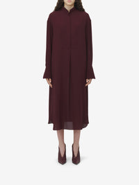 Robe chemise midi en soie - Burgundy