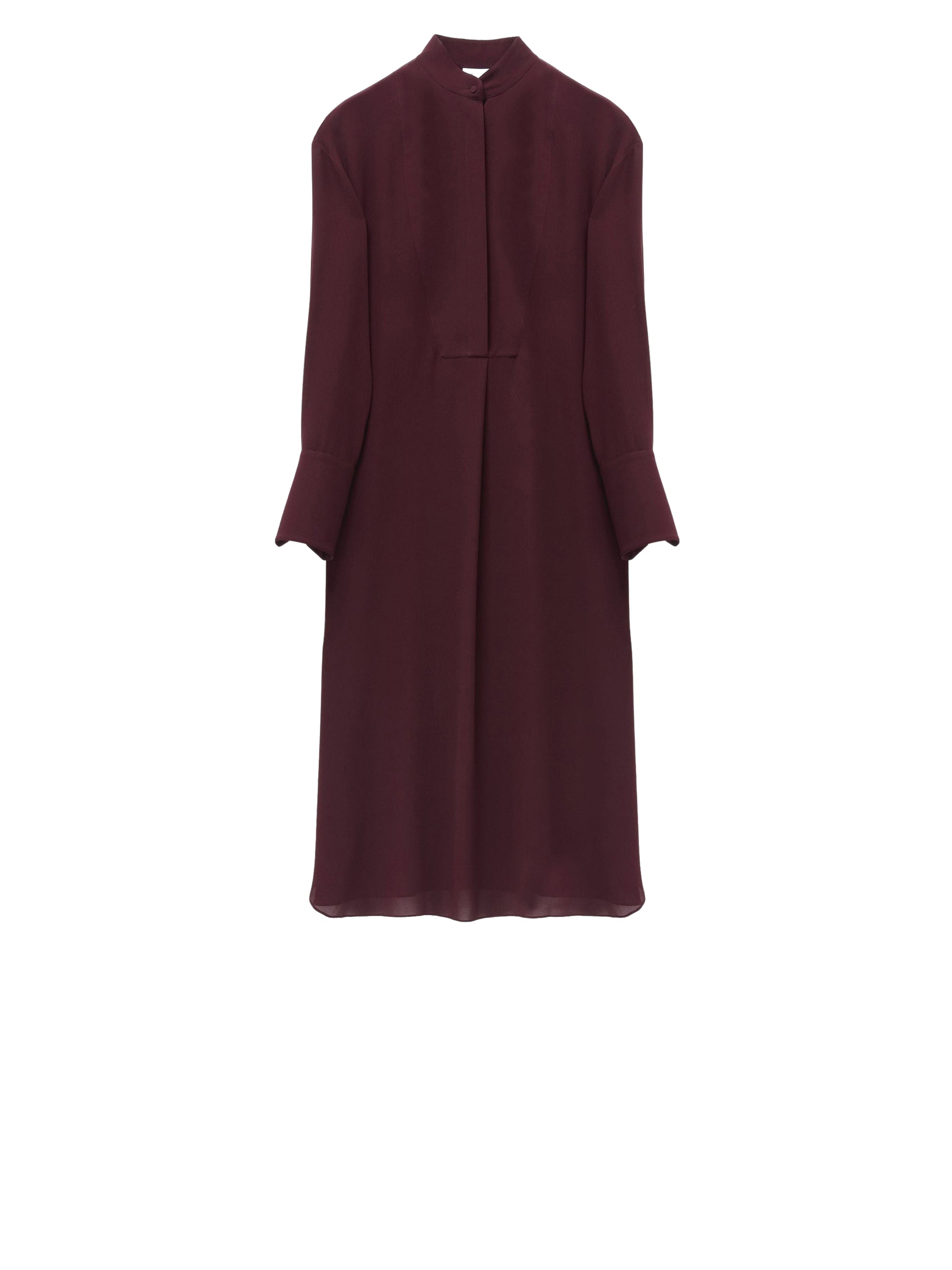 Robe chemise midi en soie - Burgundy