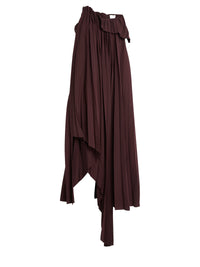 Robe asymétrique drapée - Burgundy