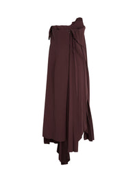 Robe asymétrique drapée - Burgundy