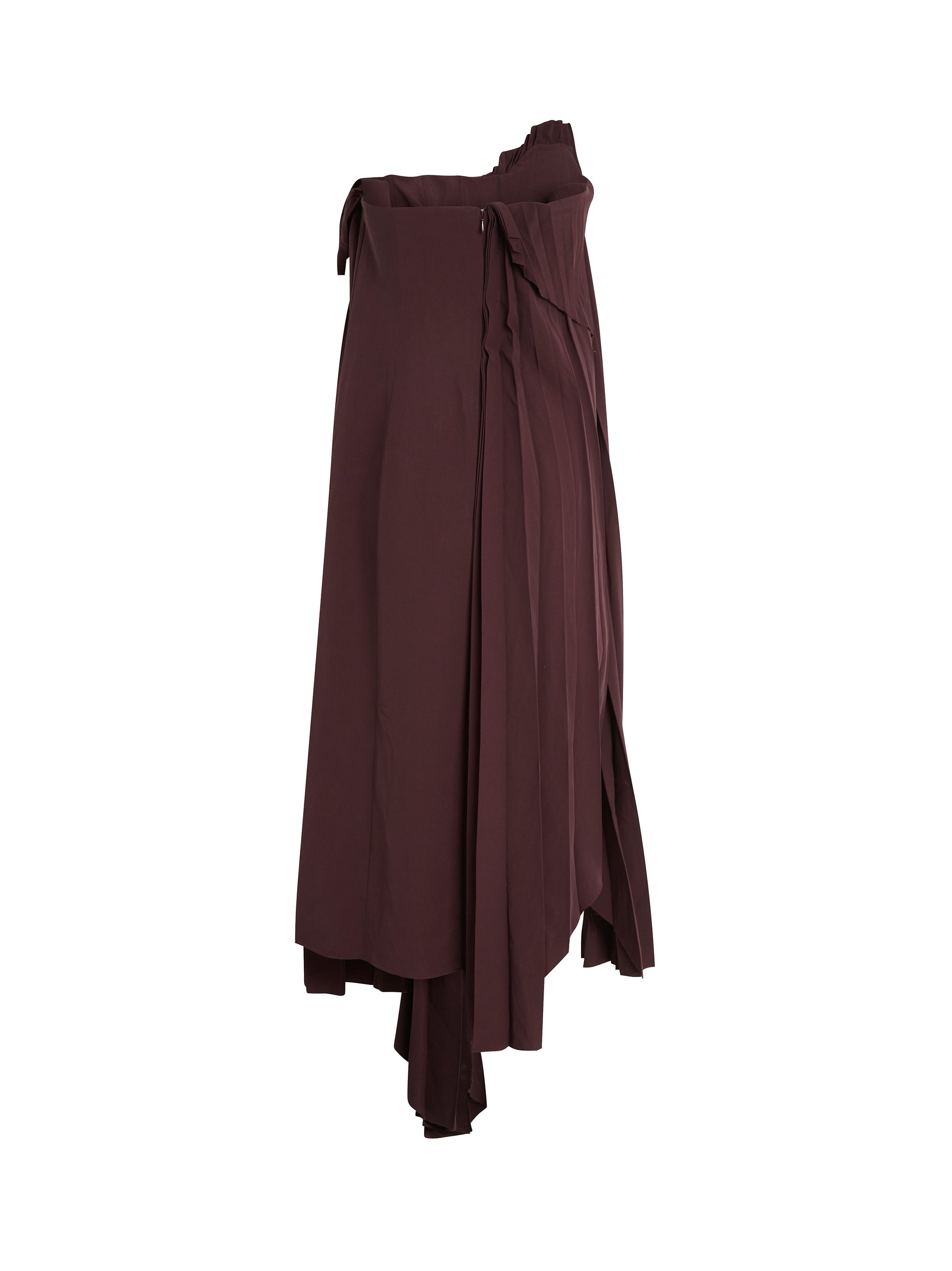 Robe asymétrique drapée - Burgundy