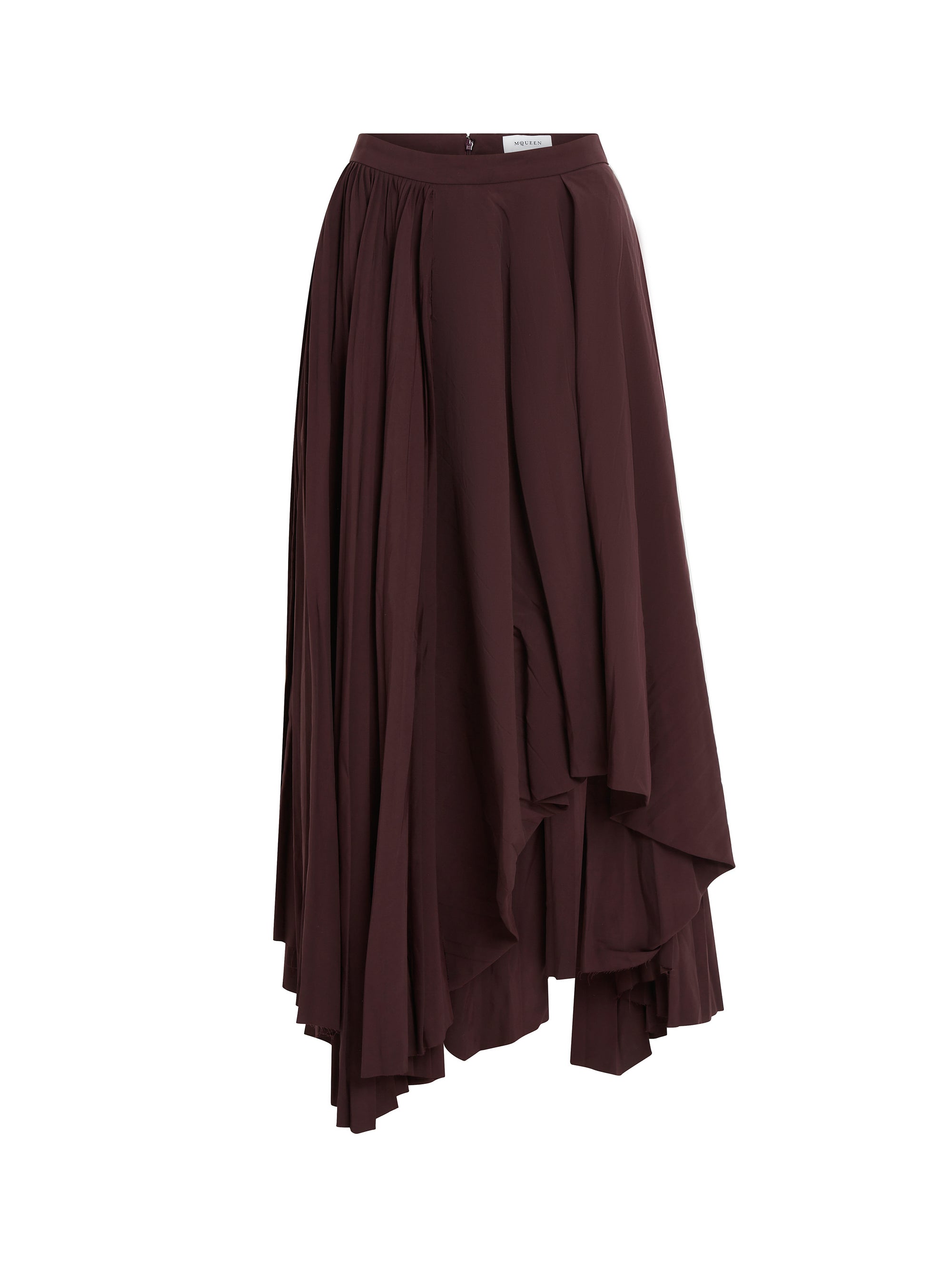 Jupe asymétrique plissée - Burgundy