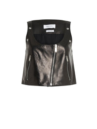 Veste sans manches en cuir - Black