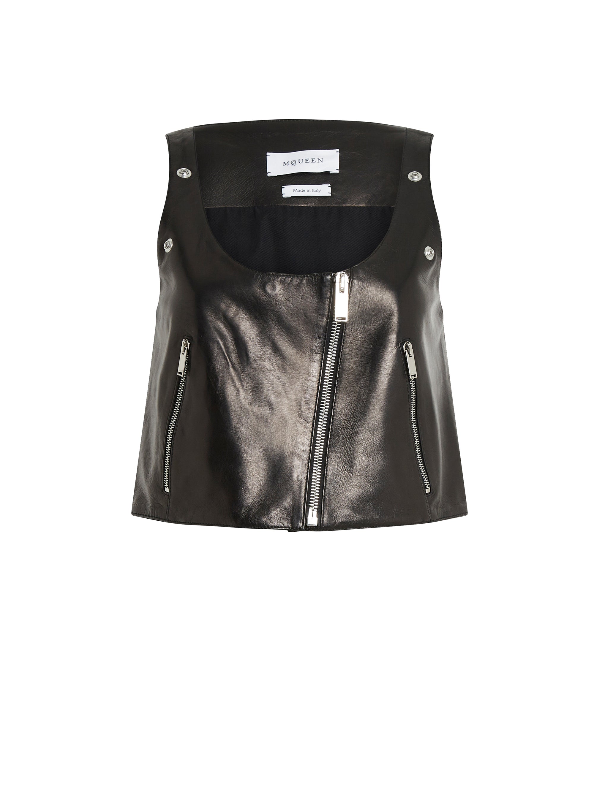 Veste sans manches en cuir - Black