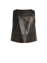Veste sans manches en cuir - Black