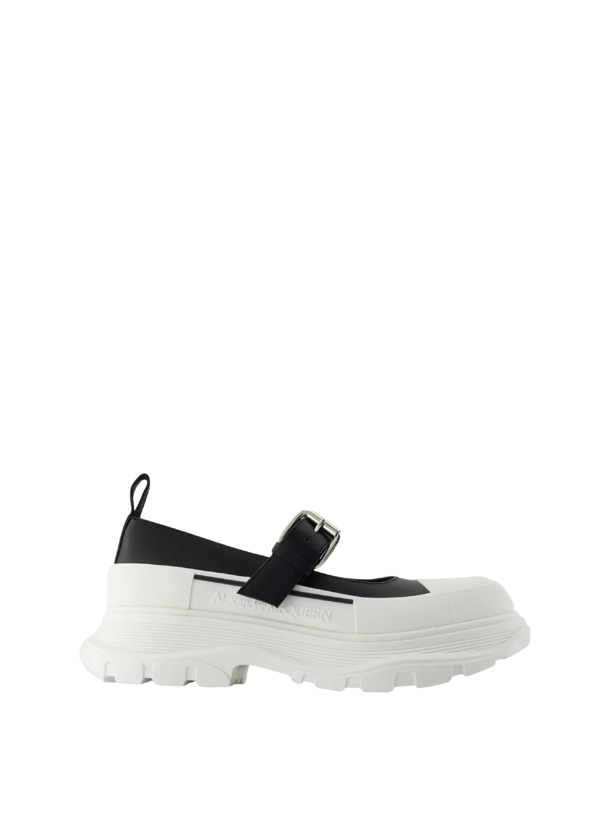 Sneakers Babies avec sangle en cuir - Black & White
