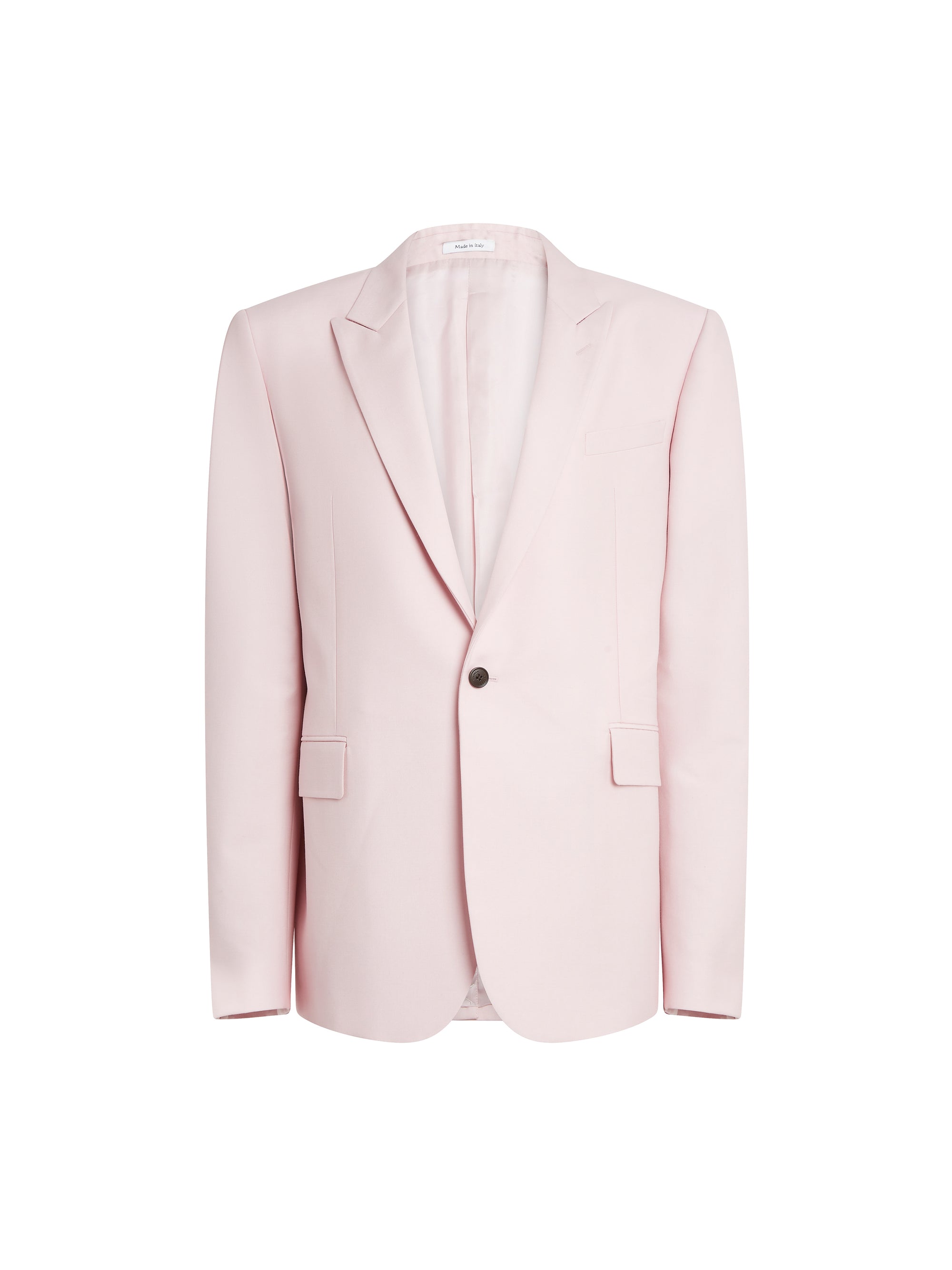 Blazer boutonné en laine - Rose