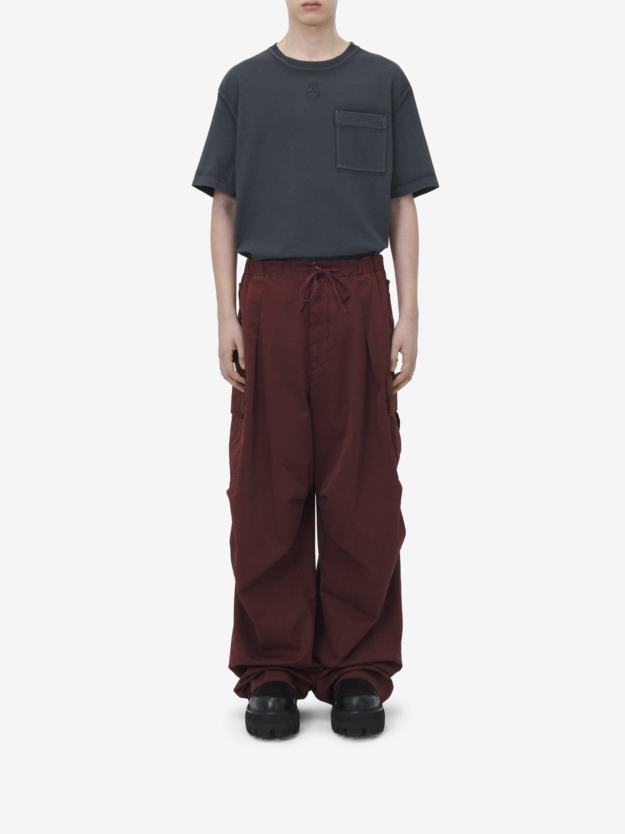 Pantalon cargo large - Bordeaux