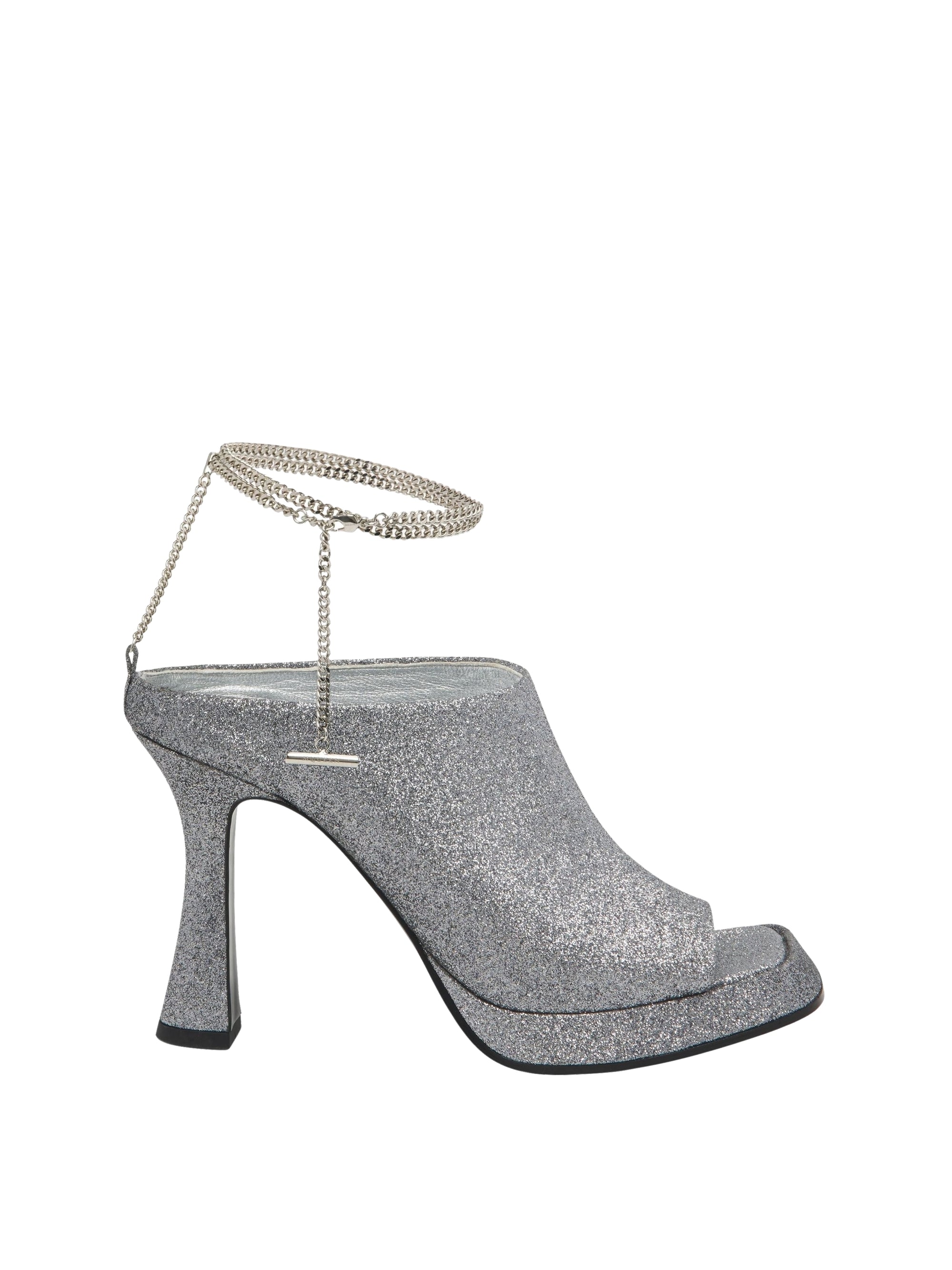 Sandales à talons irisées 90 - Silver
