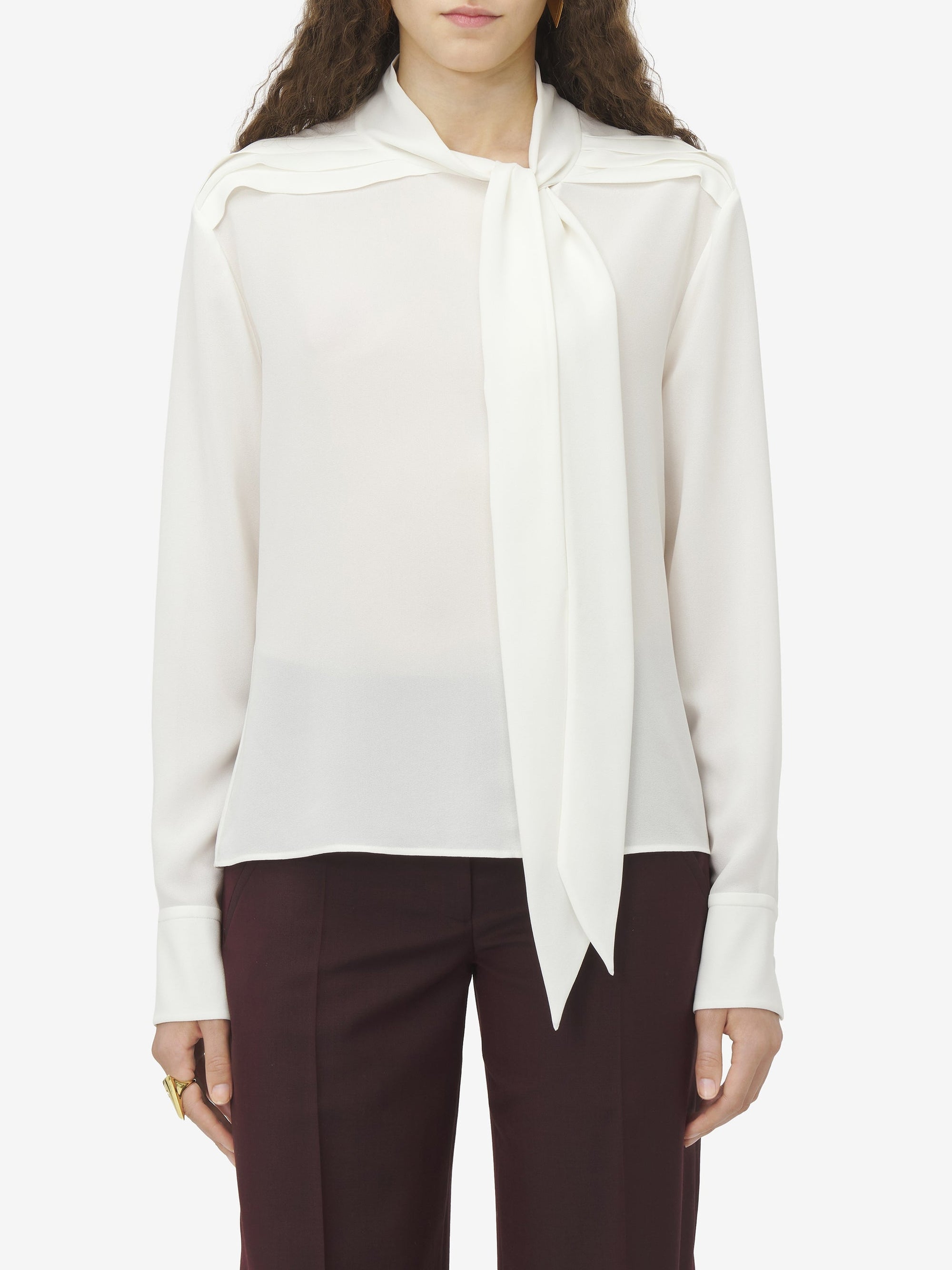 Chemise à manches longues en soie - Soft White
