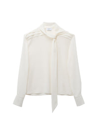 Chemise à manches longues en soie - Soft White