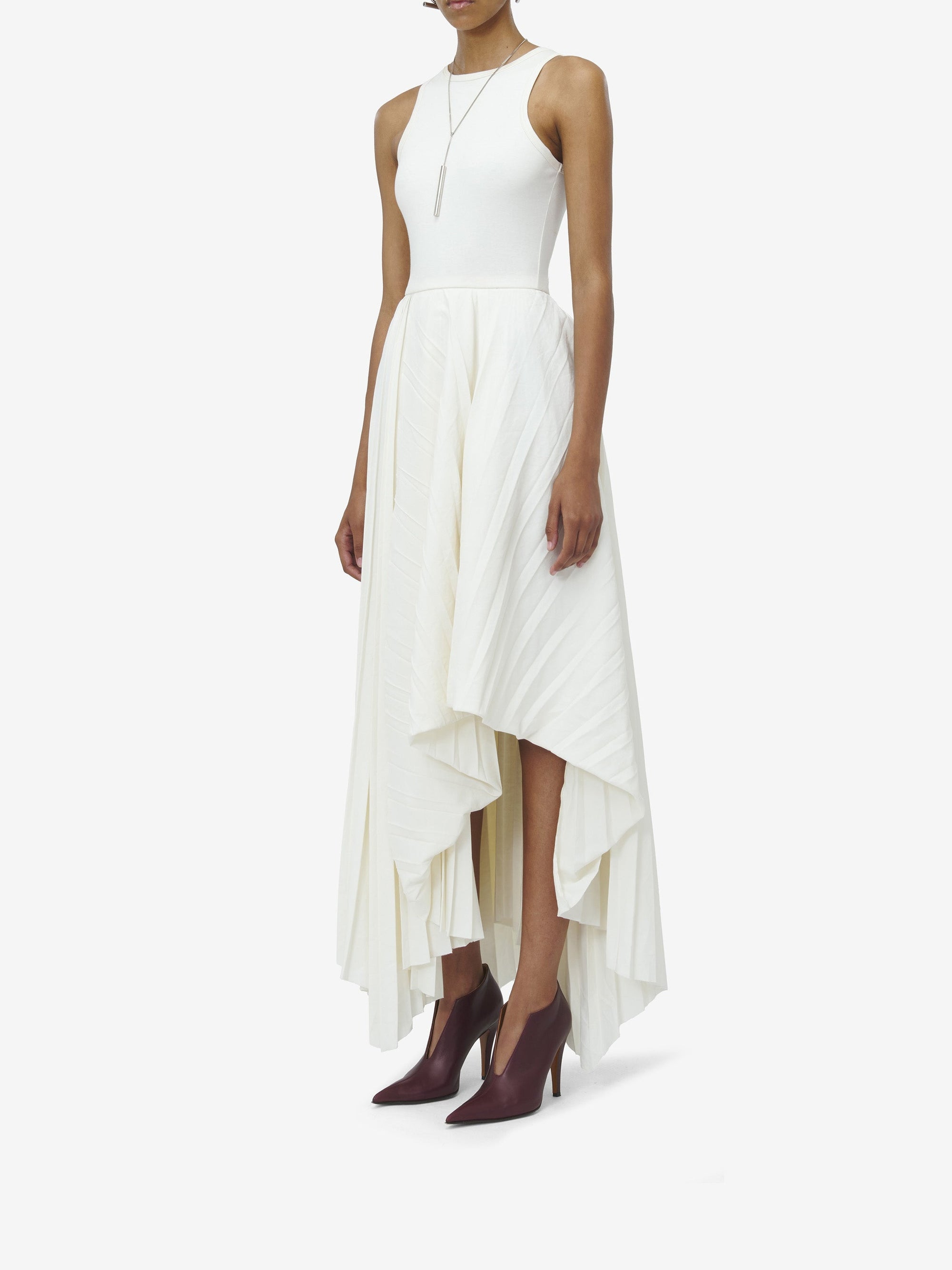 Robe asymétrique sans manches - Ivory