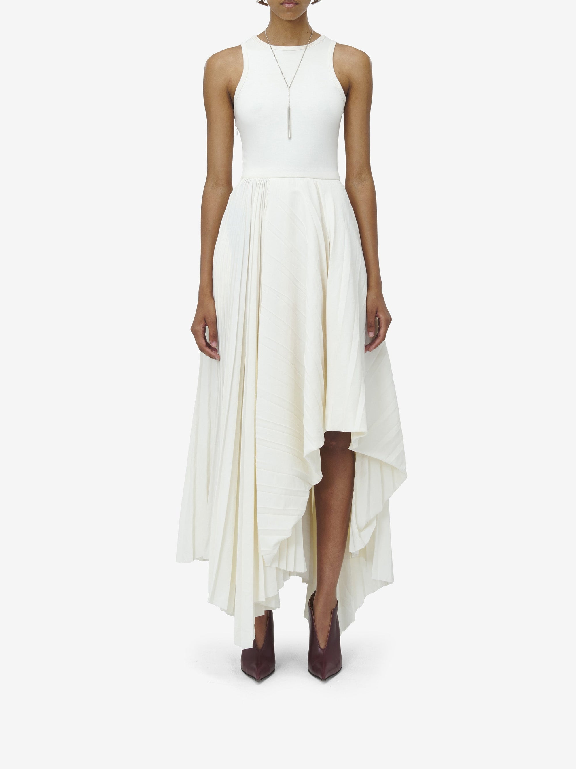 Robe asymétrique sans manches - Ivory