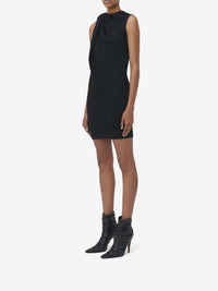 Robe courte avec nœud en laine - Black