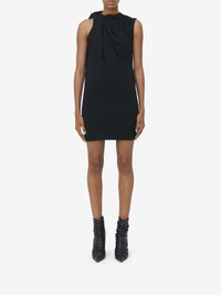 Robe courte avec nœud en laine - Black