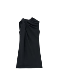 Robe courte avec nœud en laine - Black