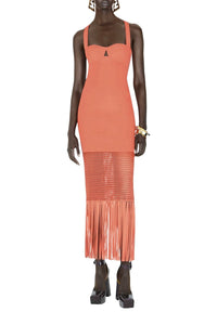 Robe Diana à franges - Coral