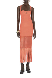 Robe Diana à franges - Coral