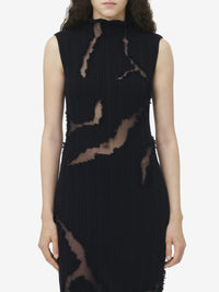 Robe midi en laine et soie - Black