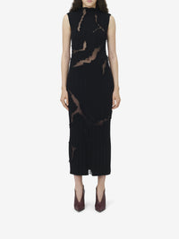 Robe midi en laine et soie - Black