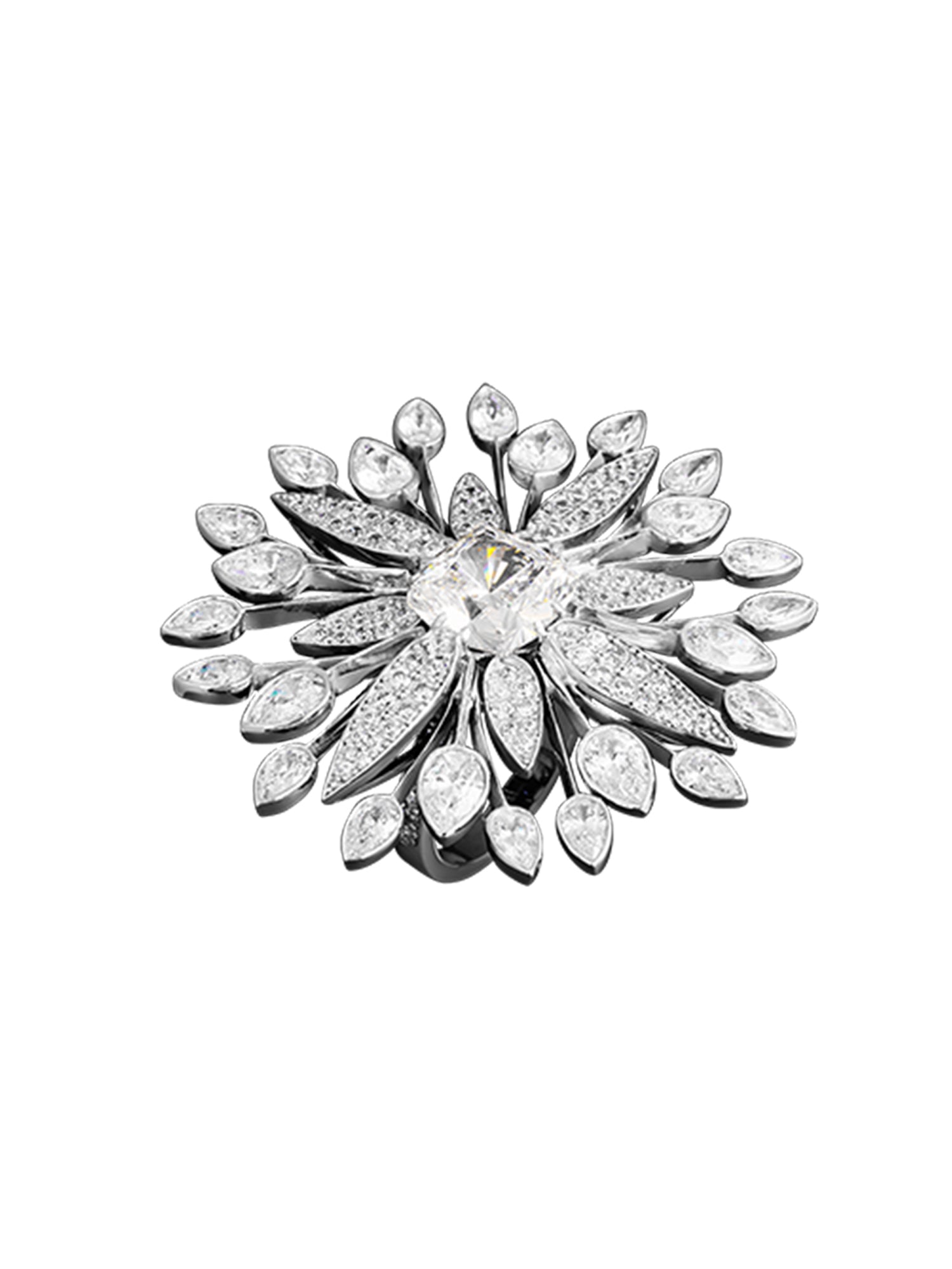 3qty DJV / QTY DISPO : 3-QTY VENDUES : 0-ST : 0% PRIX DJV : 350€ // Argent Rhodié Bague Fleur Alexandra pour Burma en argent rhodié /// RECO : 361€
