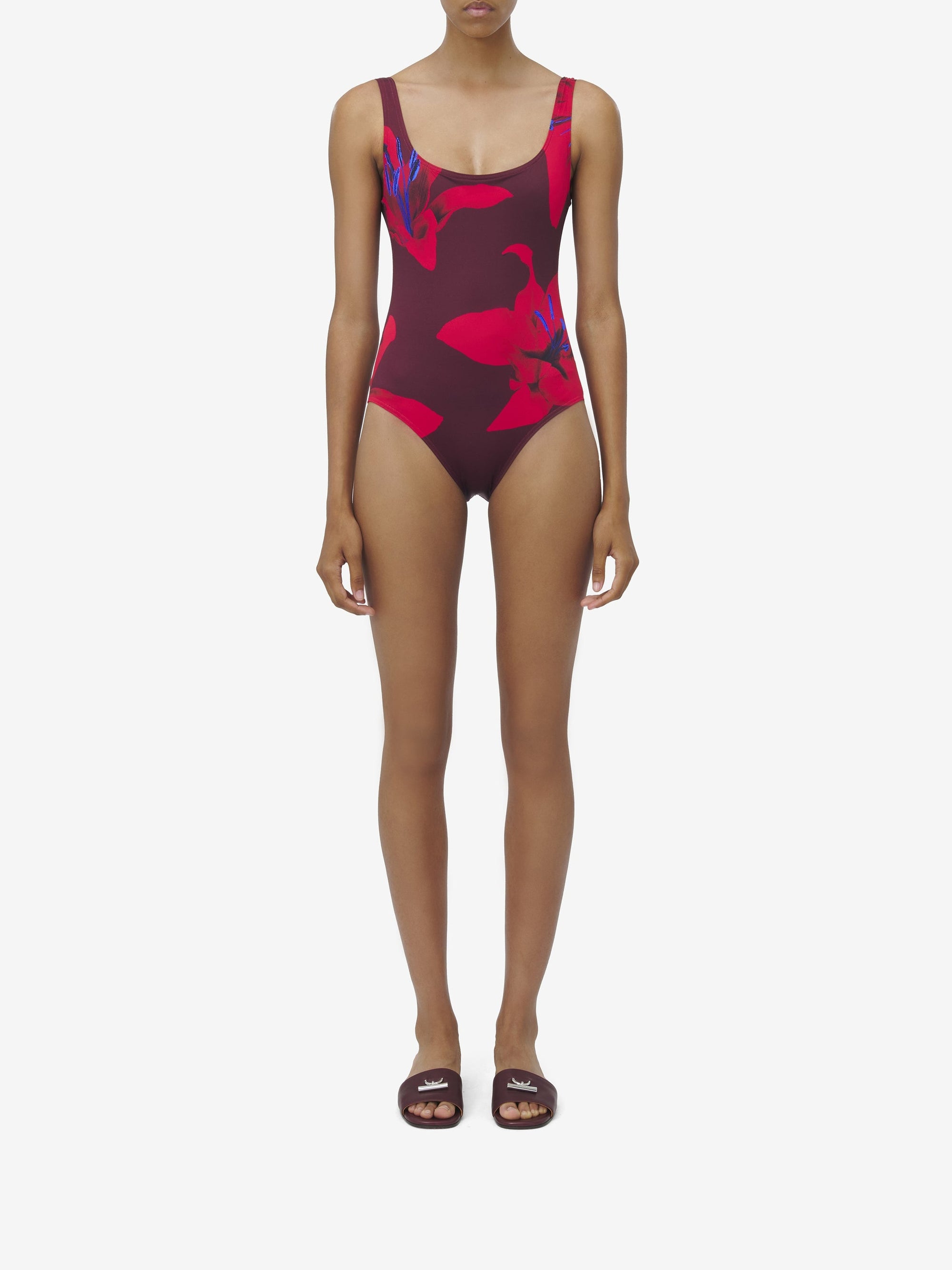 Maillot une pièce à imprimé - Bordeaux Red