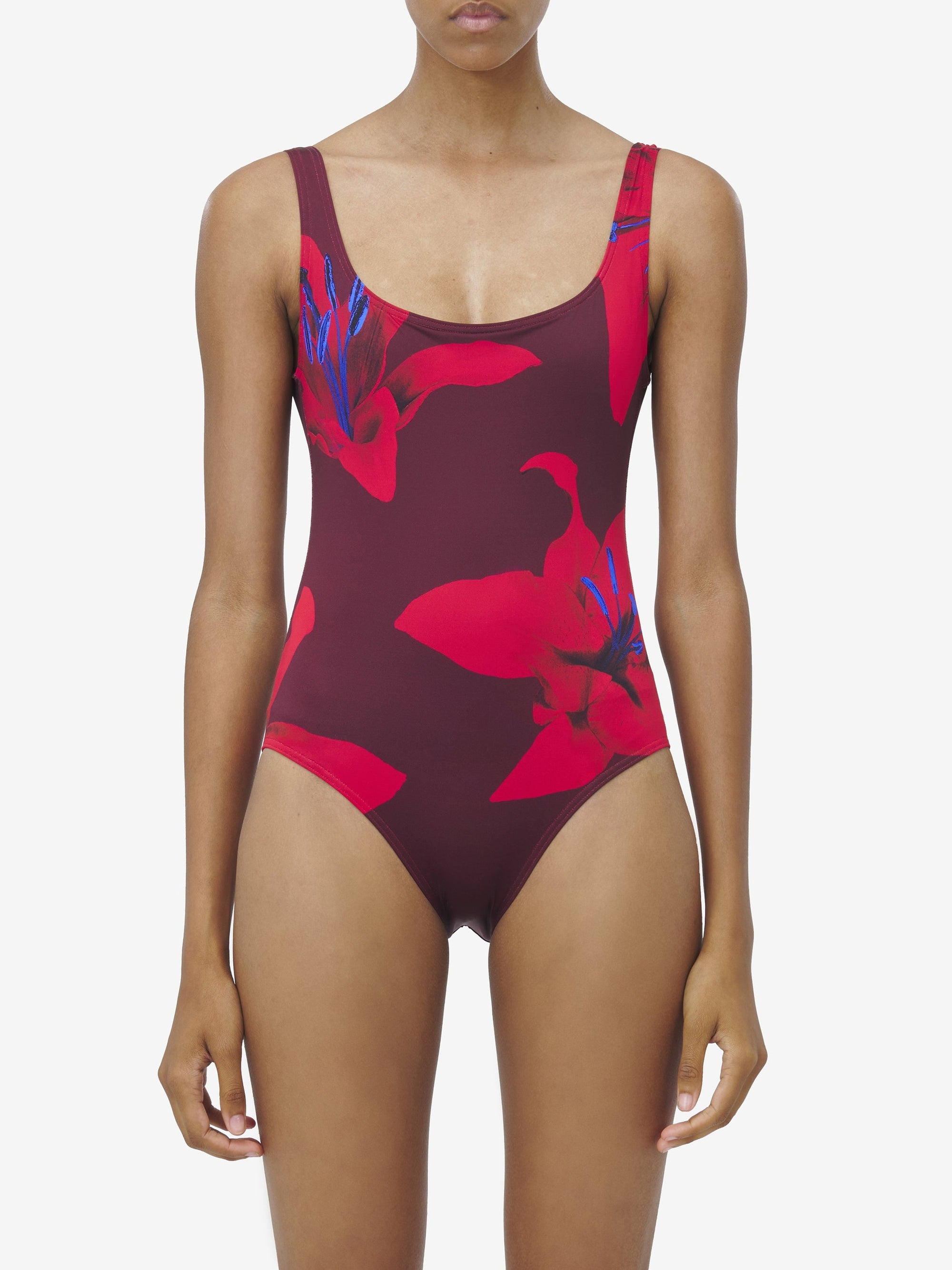 Maillot une pièce à imprimé - Bordeaux Red