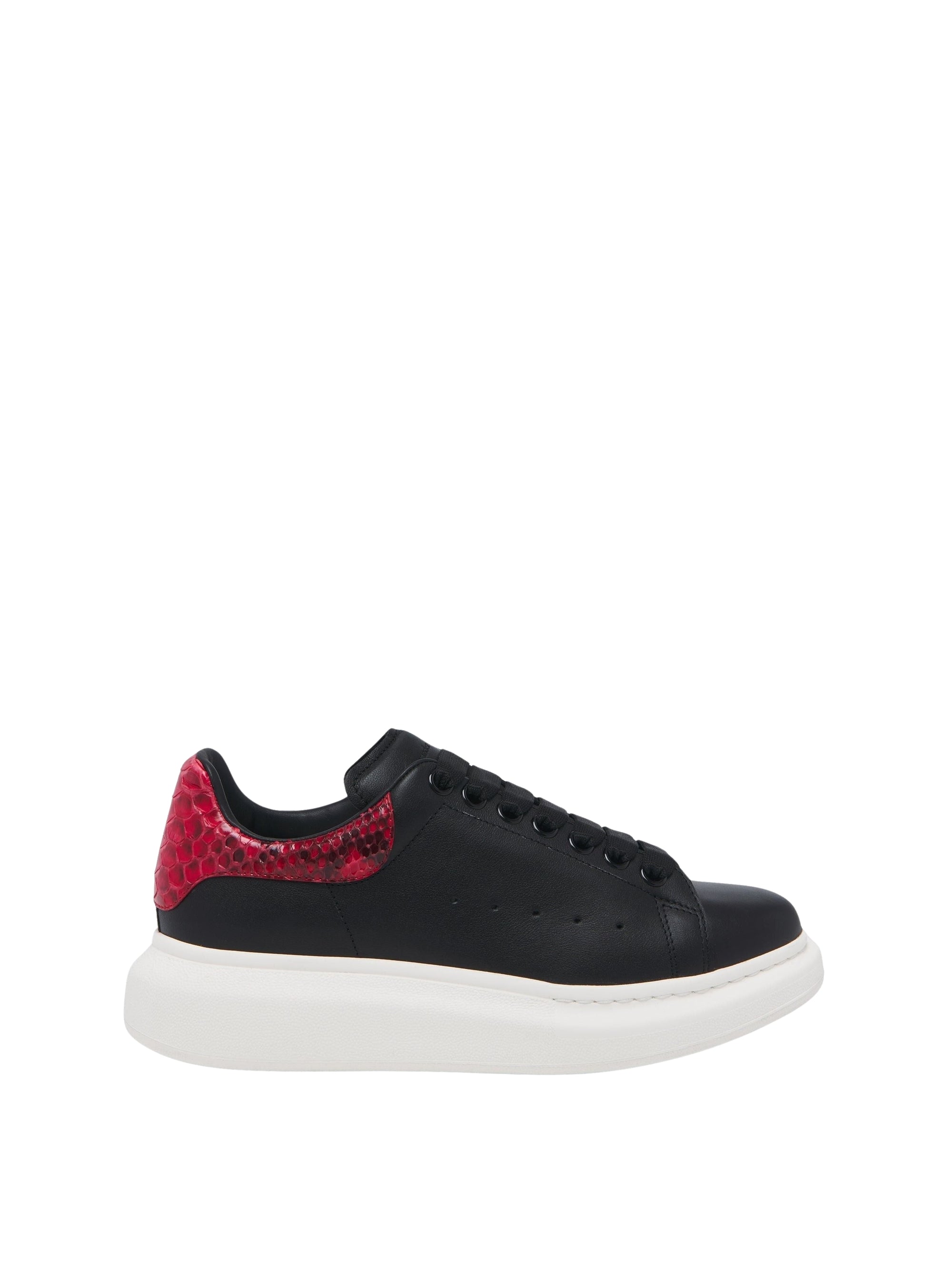 Sneakers avec logo en cuir - Black Fuchsia