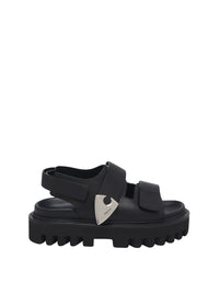 Sandales avec logo 50 en cuir - Black Silver
