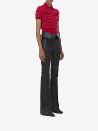 Pantalon avec fermeture éclair en cuir - Black