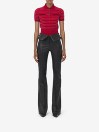 Pantalon avec fermeture éclair en cuir - Black